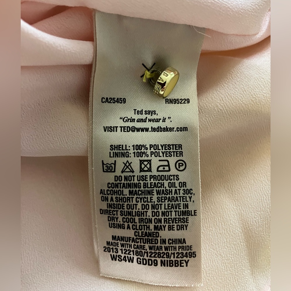 TED BAKER London Yellow Fit & Flare Sleeveless Dress Size 4/US 10 - Picture 5 of 5